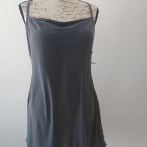 Chic Black Satin Chemise